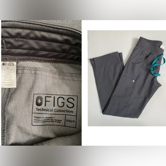 Figs Technical Collection Kade Gray Womens Scrubs Pants women Size XXS Petite - Picture 1 of 14